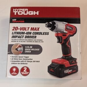 Hyper Tough 20 Volt Lithium Cordless Impact Driver W/Battery & Charger- New